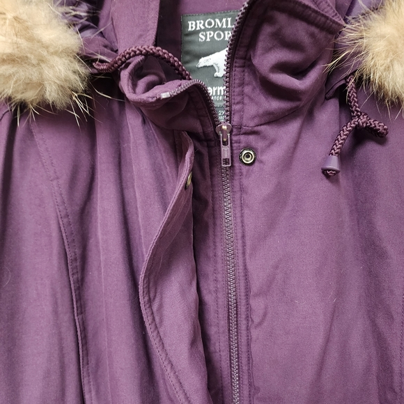 Bromley Sport Purple Puffer Parka Jacket w/Racoon Fur Trim Detachable Hood Sz 2X - Picture 10 of 10